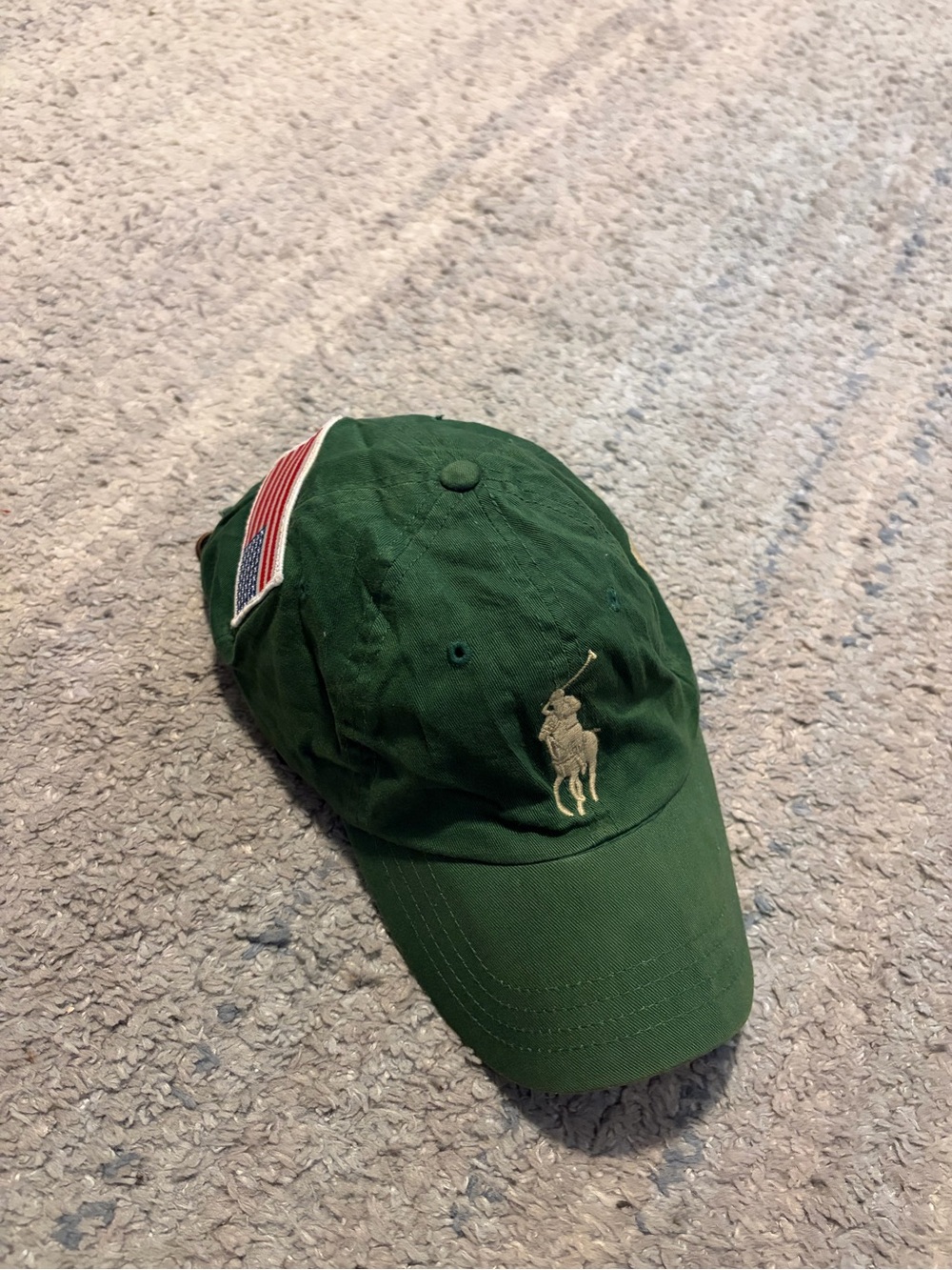 Polo Ralph Lauren USA Flag #3 Big Pony Strapback Hat Green
